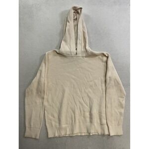 Banana Republic Waffle Knit Hoodie Men's Size Medium Beige Pullover Long Sleeve